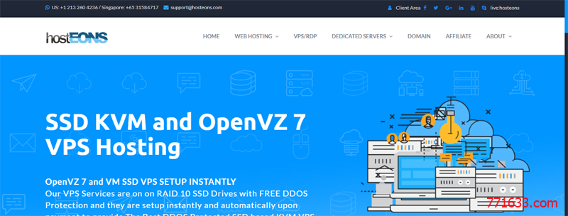 #促销#hosteons：OpenVZ全场5折、KVM全场8折  100Mbps不限流量