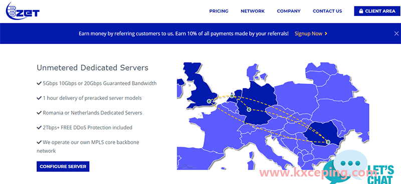 ZetServers：10Gbps/不限流量/免费2Tbps的防御/罗马尼亚机房/内容宽松/月付€10起
