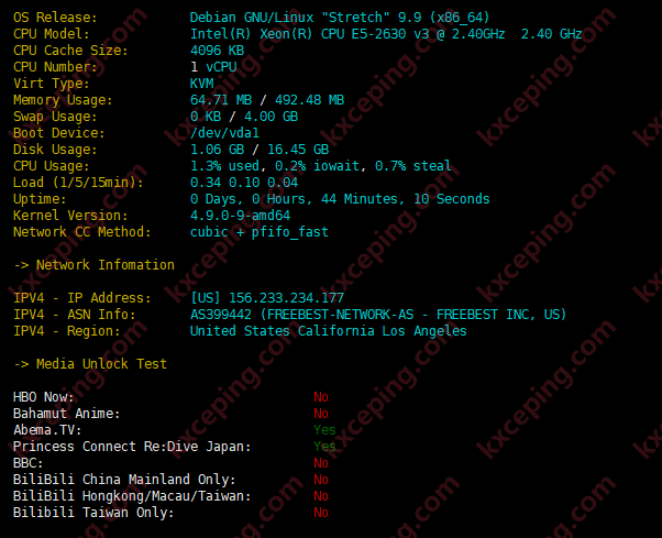 Zerohost：1核/512M/30G SSD/500G/5Mbps/洛杉矶GIA/月付9.9元，附测评数据