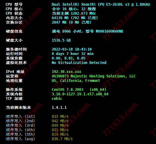 spinserver：圣何塞机房真实测评数据，亚洲优化gtt线路，网速好